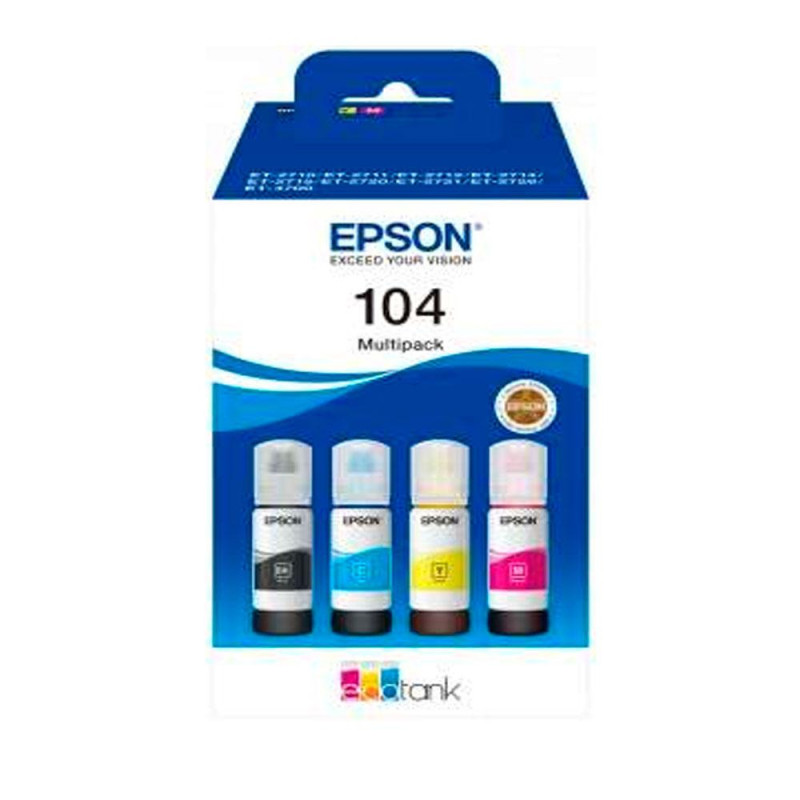 Botella tinta original Epson Multipack 104 (Bk/c/m/y) Ecotank Et-2710