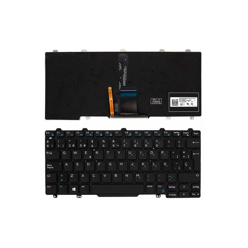 Teclado compatible para portátil DELL Latitude E7250 / E7270 / E5250 / E5270 / Retroiluminado