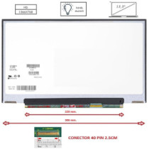 Pantalla compatible para portátil LED 13.3\ SLIM 40 Pines HD Sin Brackets Brillo"