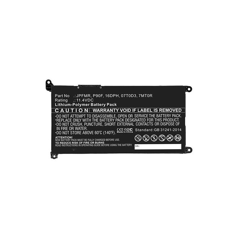 Batería compatible para portátil DELL Latitude 3310 / 11.4V / 3500 mAh