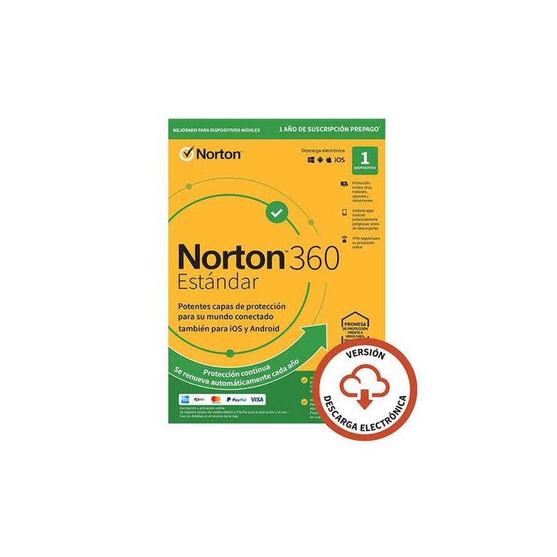Antivirus Norton 360 Standard 10Gb / 1 Usuario / 1 Dispositivo / 1 Año / Box / 21433183