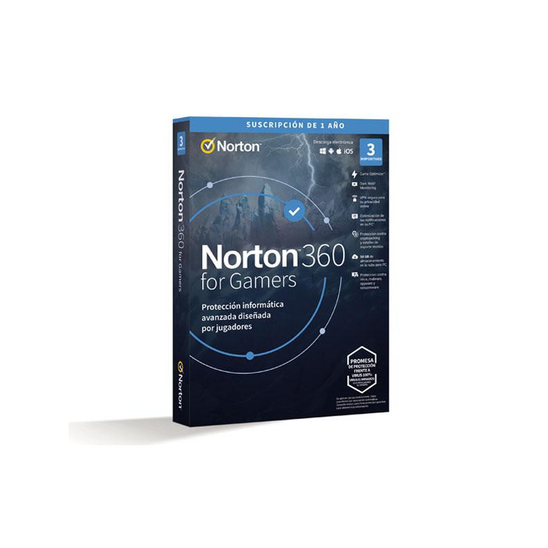 Antivirus Norton For Gamers 50Gb / 1 Usuario / 3 Dispositivos / 1 Año / Box / 21424314 / 21433182
