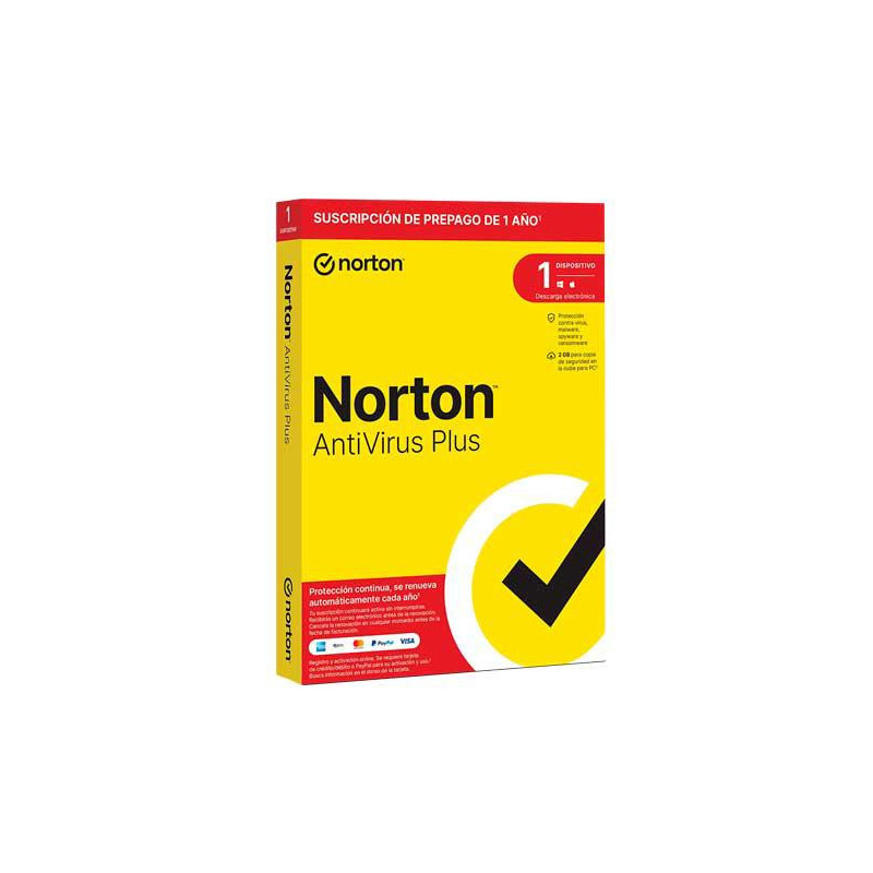 Antivirus Norton Antivirus Plus 2Gb / 1 Usuario / 1 Dispositivo / 1 Año / Box / 21424347 / 21433200