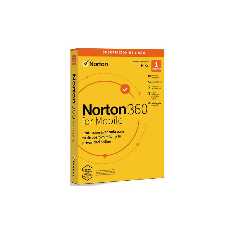 Antivirus Norton 360 Mobile / 1 Usuario / 1 Dispositivo / 1 Año / Box / 21424347 / 21433202