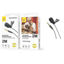 Microfono con clip solapa NR9143 / 2m / Negro / One+