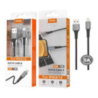 Cable datos USB 2.0 a Lightning iPhone 8-14 / 1m / 5a / Carga rapida / TB1281 / Gris / One+