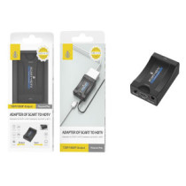 Adaptador Video euroconector Scart Hembra a HDMI Hembra / NB1413 / Negro / ONE+