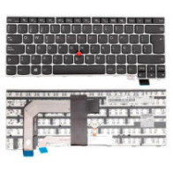 Teclado compatible para portátil LENOVO T460S gris + Pointstick Retroiluminado con marco