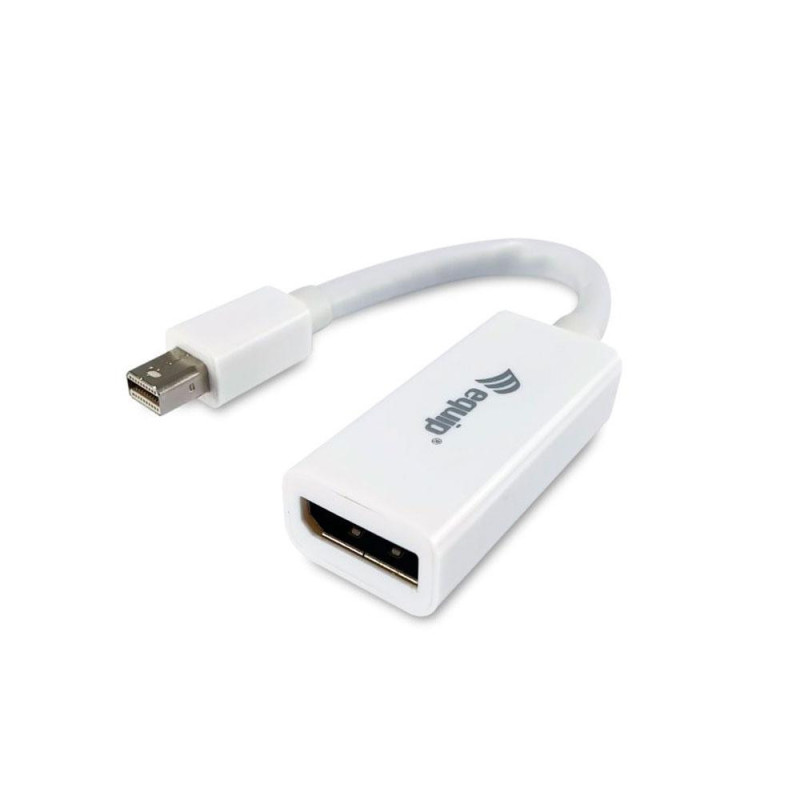 Adaptador Mini Displayport macho a Displayport hembra / 15cm / 4K / Blanco / Equip 133440
