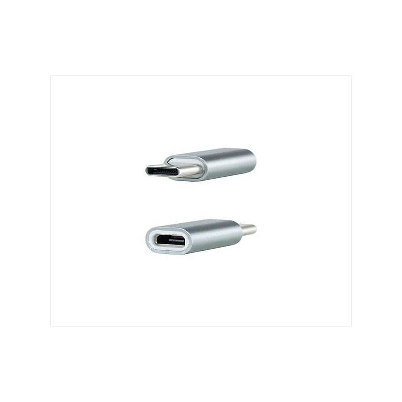Adaptador Type-C Macho a MicroUsb Hembra Plata / 10.02.0011 Nanocable