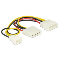 Cable molex gráfica 4 pines macho a 4 pines hembra + 3 pines ventilador / Delock 83658