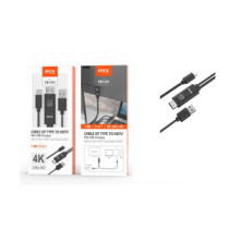 Cable adaptador Type-C a HDMI 4K + USB macho / TB1331 / 1.8m /  Negro / Mtk