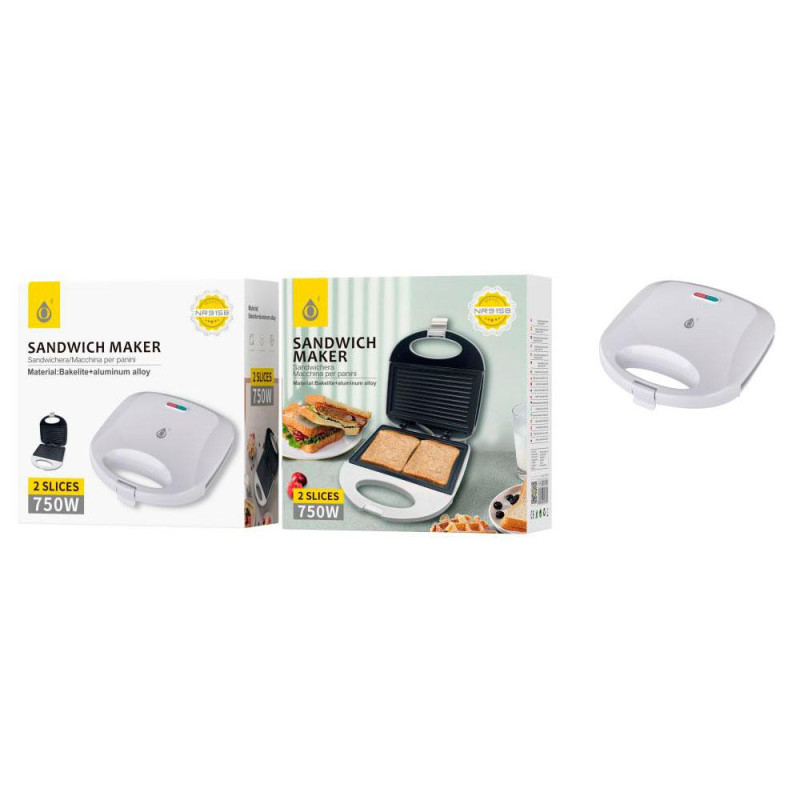 Sandwichera multiusos / Placa antiadherente / Indicadores Led / 750 W / One+ / 2901581