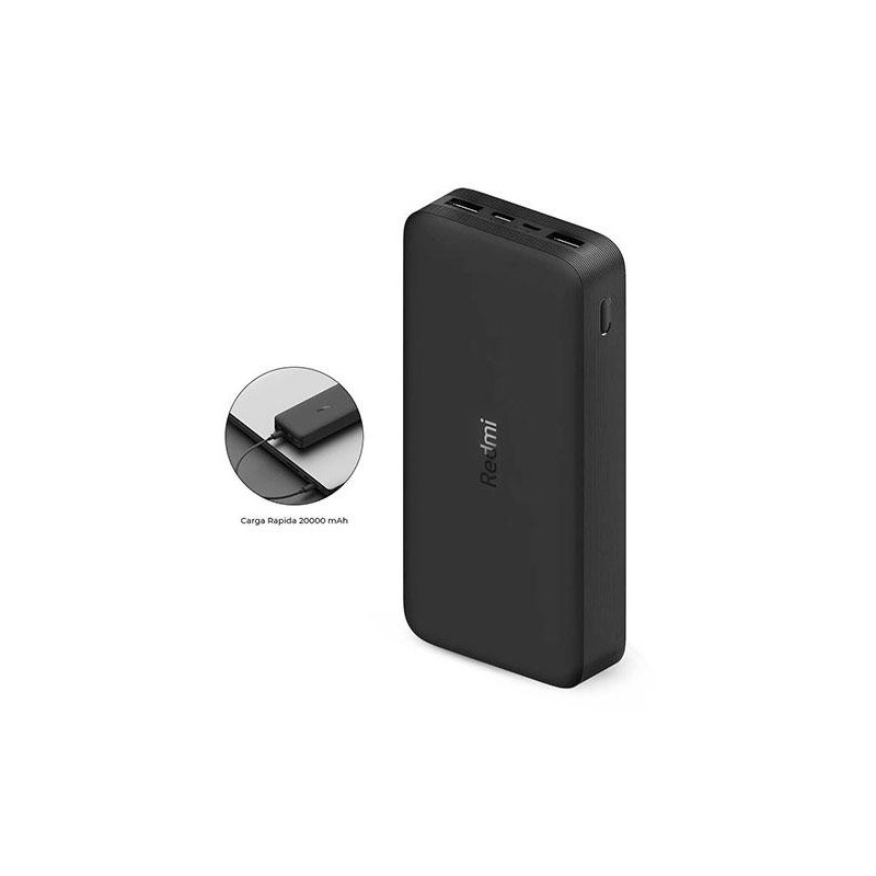 Powerbank Xiaomi Redmi 20000 Mah / 2x Usb / 18W Fast Charge / Negro / VXN4304GL