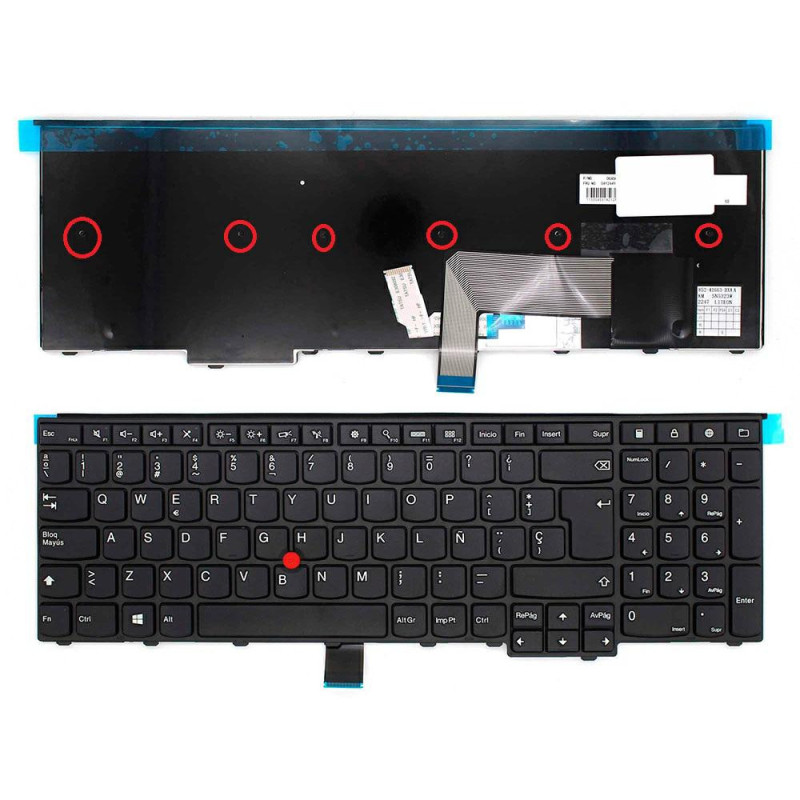 Teclado compatible para portátil LENOVO Thinkpad T540 / W540  / L540 / E540 / E550 / E555 / E531 / 6 tornillos