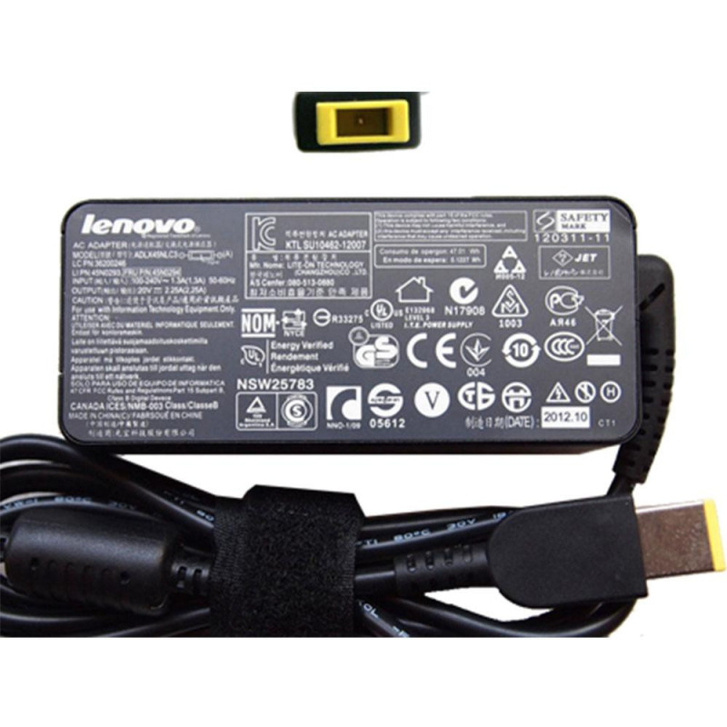 Cargador original para portátil LENOVO 65W 20V 3.25A 11.0x4.5 mm (rectangular) OEM