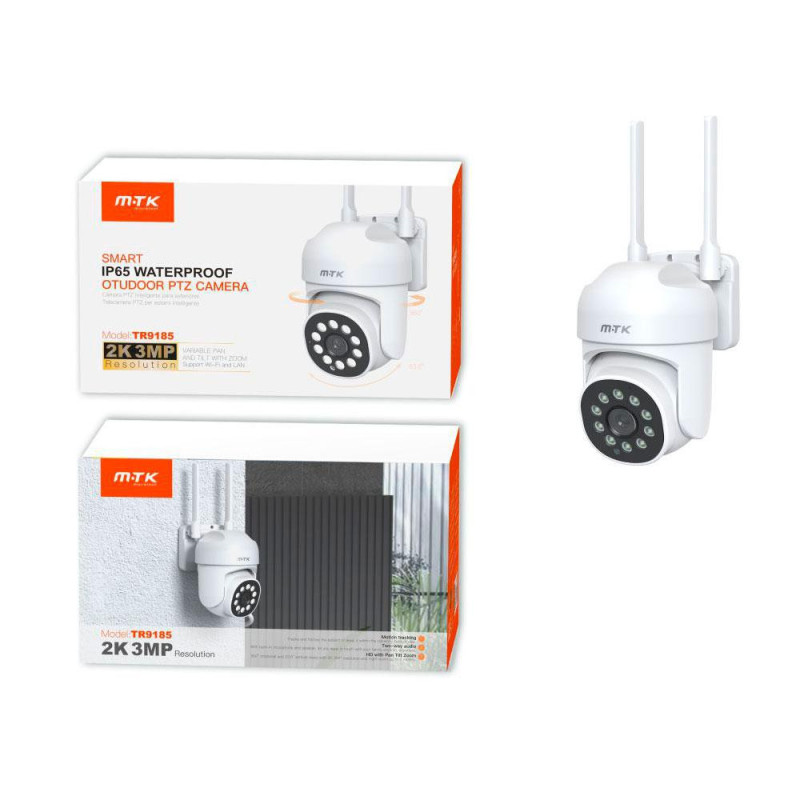 Camara Videovigilancia TR9185 Outdoor / IP65 / WIFI - LAN / Seguimiento automático / Deteccion de movimiento / 360 grados / MTK