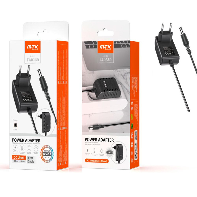 Cargador universal 12w TA0369 para router / LCD / portatil 12v 1a 5.5x2.5mm / 0053692