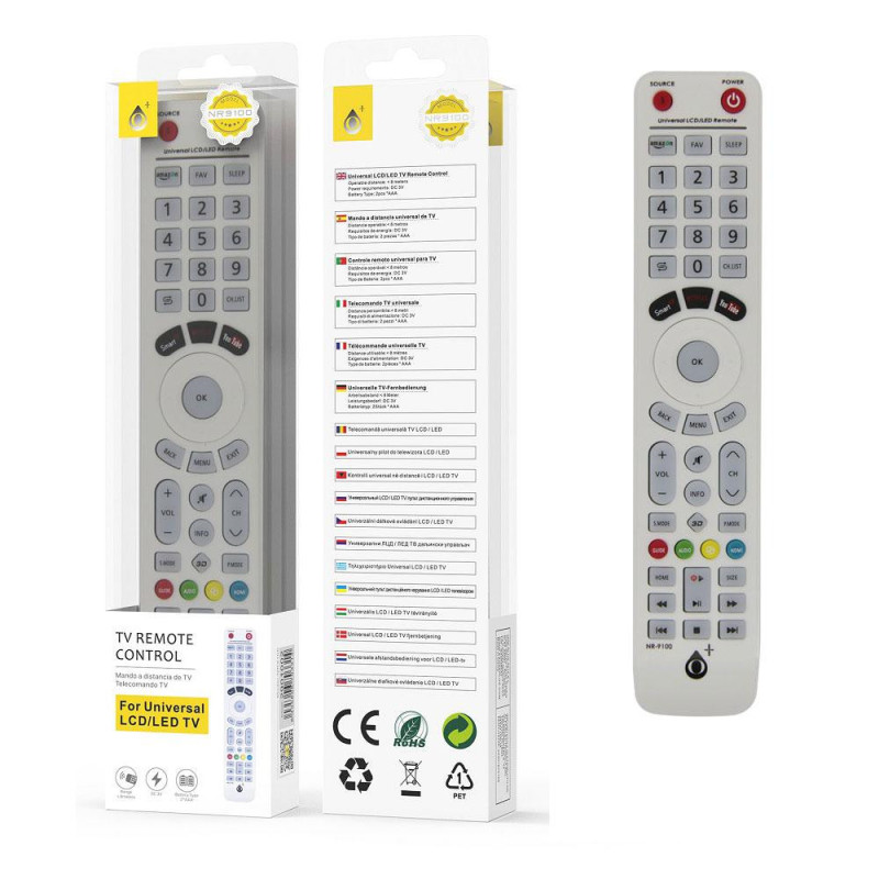 Mando a distancia TV Universal NR9100 / Blanco / One+ / 2901001