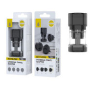 Adaptador enchufe internacional de viaje US/EU/UK/AU NR9441 / Negro / One + / 2904412