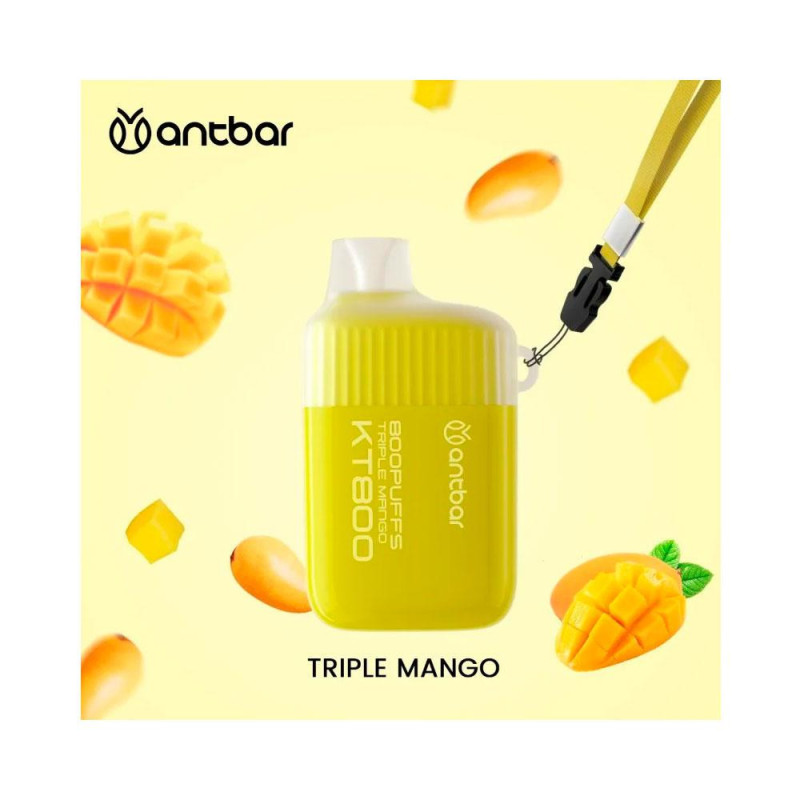 Vaper desechable Antbar KT800 Triple Mango / 20mg / 800 Caladas / Colgante Incluido