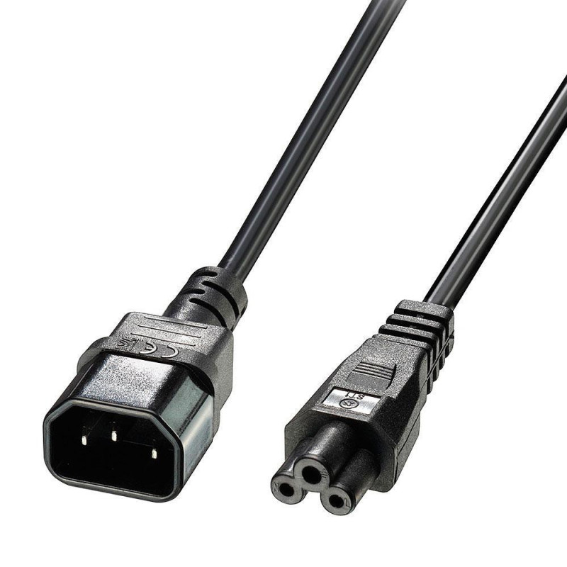 Cable alimentacion red trebol a shuko M/H / C5 a C14 / 3 metros / Negro / 30342