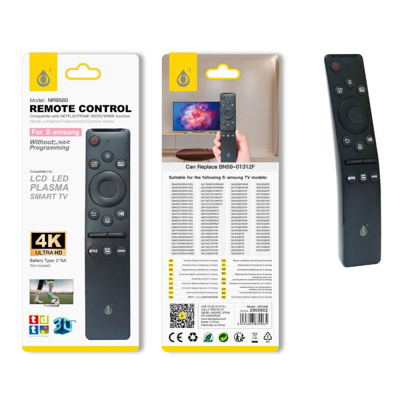 Mando a distancia TV Universal Samsung NR9580 / Negro / Smart TV / One+ / 2905802