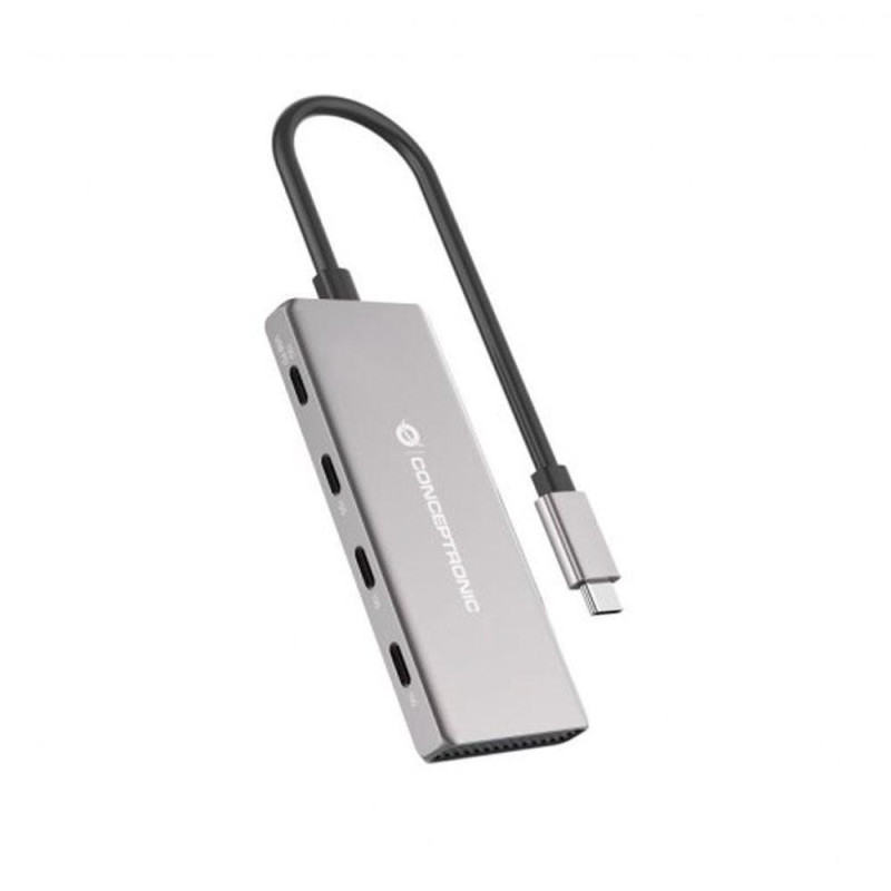 Hub adaptador Type-C a 4x Type-C 3.2 / 10gb / PD 100W / Conceptronic / HUBBIES16G