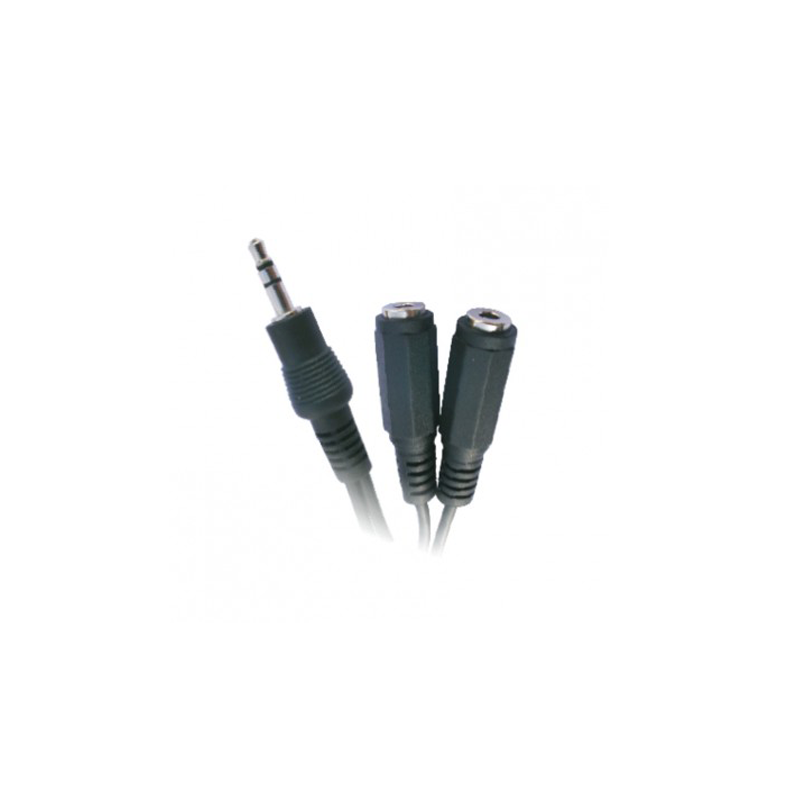 Cable Duplicador Jack 3.5 macho a 2 x Jack 3.5 mm hembra  15cm / Nanocable / 10.24.1200
