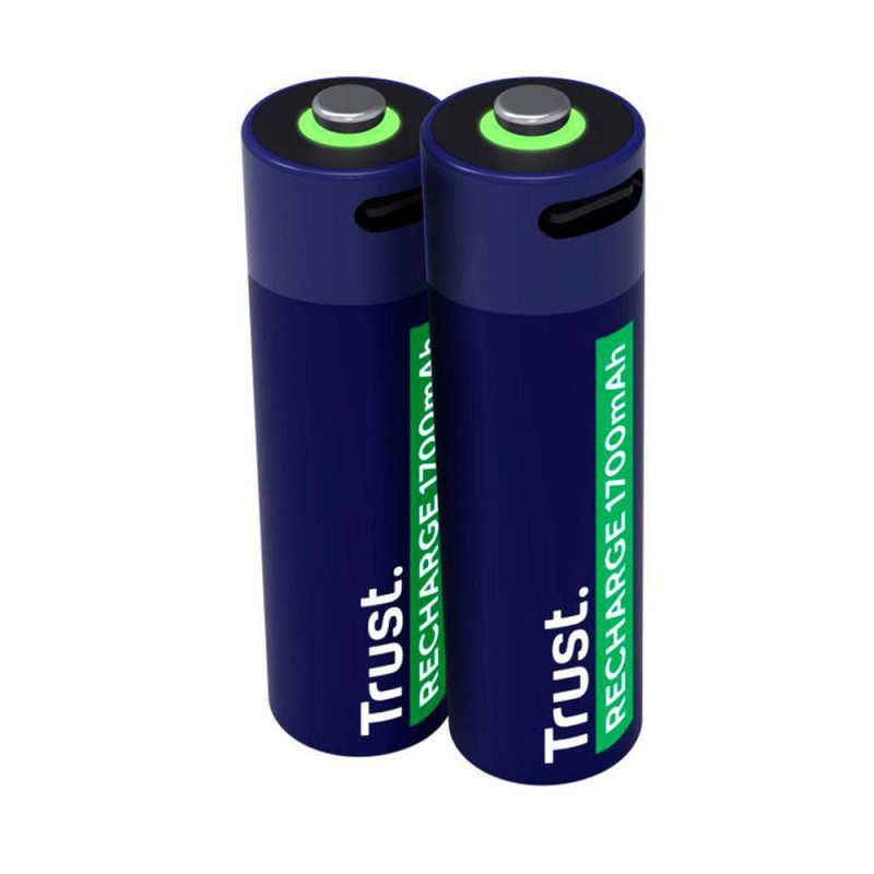 Pilas recargables Type-C Trust AA / 1700 mah / (2 pcs) / GR06 / 25584
