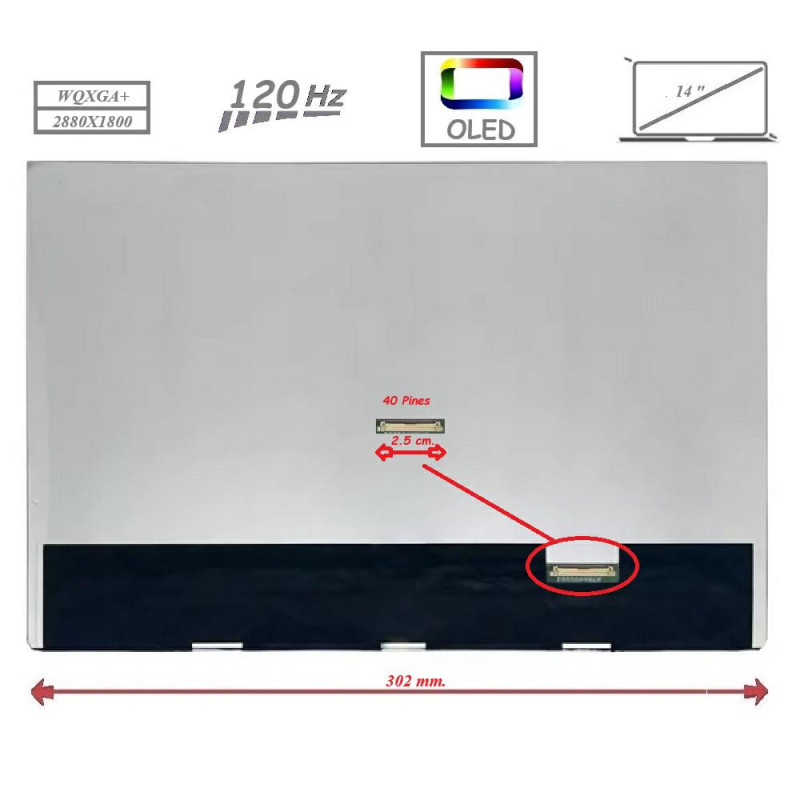 Pantalla para portátil OLED 14\ Slim 40 Pines 2880x1800"