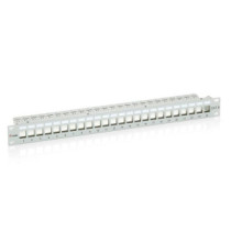 Patch panel 24 puertos cat.6 apantallado vacio color gris
