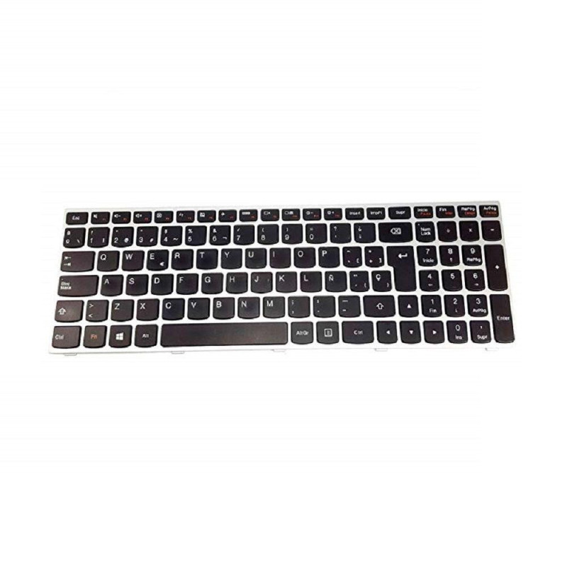 Teclado compatible para portátil LENOVO 500-15ISK / Retroiluminado / Plata