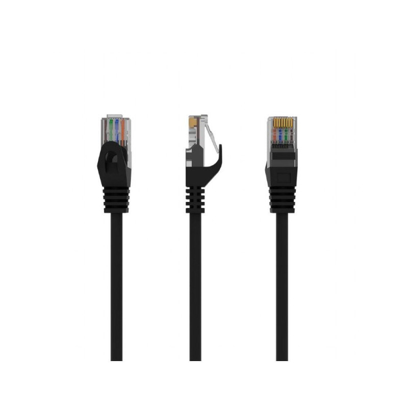 Cable red latiguillo RJ45 cat.6 UTP 3 metros / Negro / Pp6u-3m/bk
