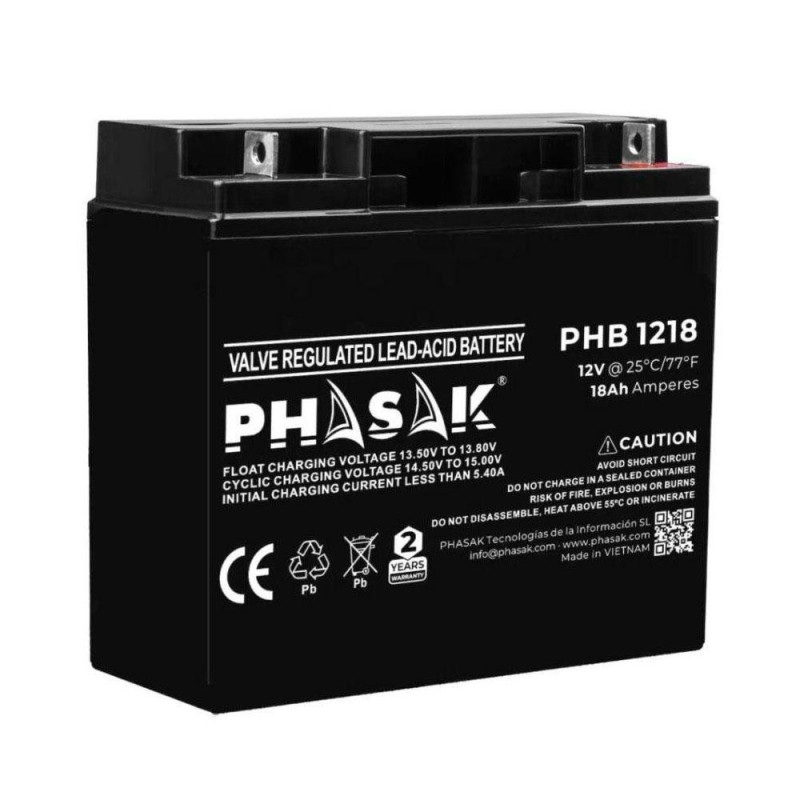 Bateria PHASAK para Sais 18ah 12v / PHB 1218