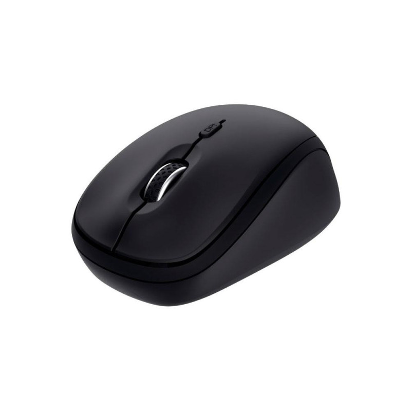 Mouse trust wireless y bluetooth yvi+ negro 1600dpi ajustable 3 botones 3 dispositivos