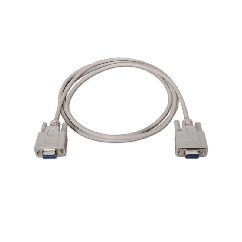 Cable Serie RS232 DB9 hembra a DB9 Hembra / Aisens / Beige / A112-0066
