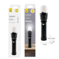 Linterna LED NR9350 / 3 modos de luz / Pilas AAA / Correa de mano / Negro / One +