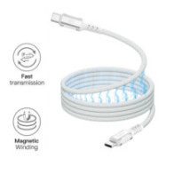 Cable datos Type-C M/M Magnetico trenzado / 20v 3a / 60w / 1m / Blanco / TB2017 / MTK / 0160172