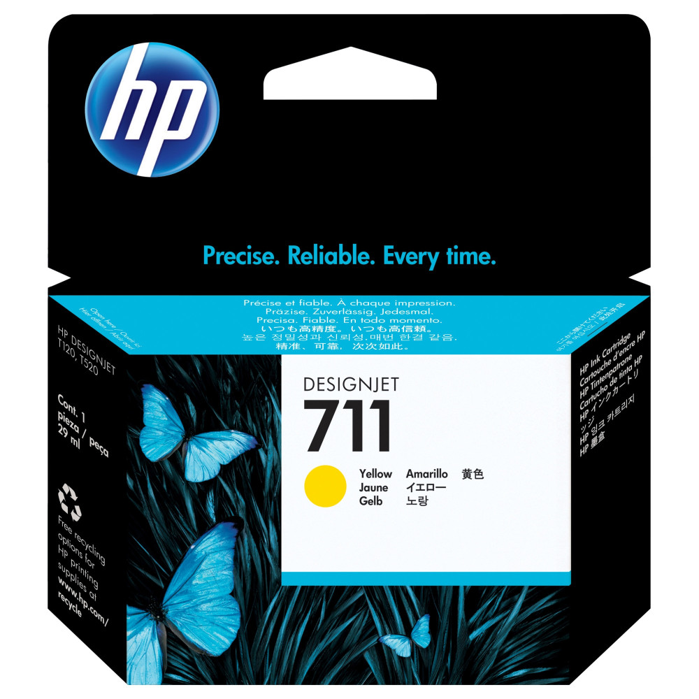Tinta original hp n711 amarillo cz132a 80ml