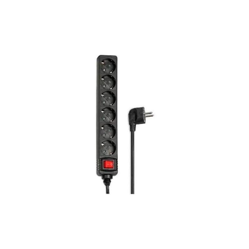 Regleta alimentacion hama con 6 tomas interruptor 1,4m color negra