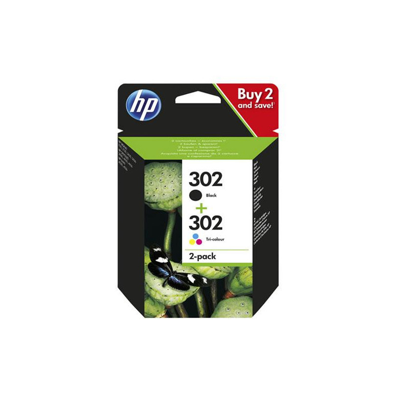Tinta Original Hp Pack n302 Negro + Color x4d37ae / Caducadas