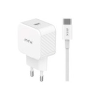 Cargador de red Type-C + Cable Type-C / 35W PD / 3.4a / Blanco / TA0336 / MTK