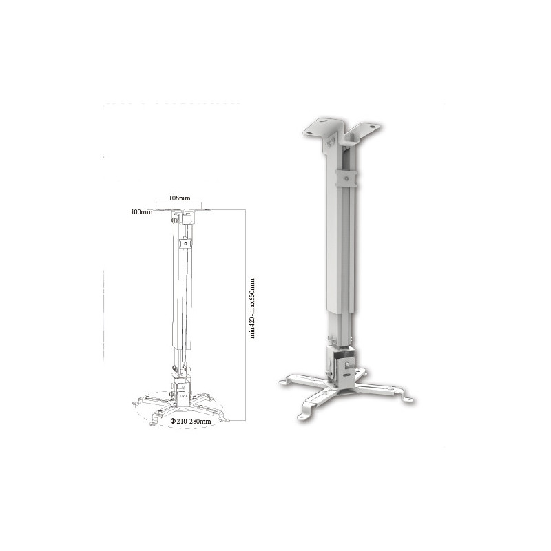 Soporte de proyector approx inclinable con regulador telescopico de altura vesa maximo 200x200 hasta