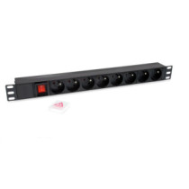 Regleta alimentacion rack 19\ 1u 8 tomas  modelo frances con interruptor "