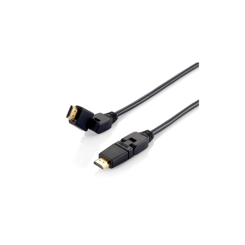 Cable hdmi equip hdmi 2.0 high speed con ethernet 1m conector pivotante 180? 119361