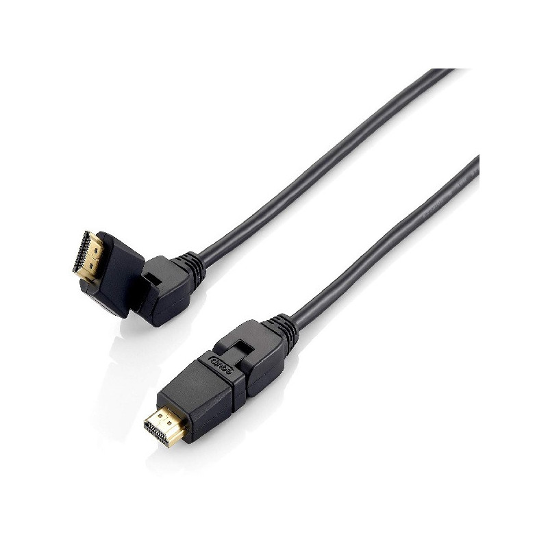 Cable hdmi equip hdmi 2.0 high speed con ethernet 3m conectores pivotantes 180? 119363
