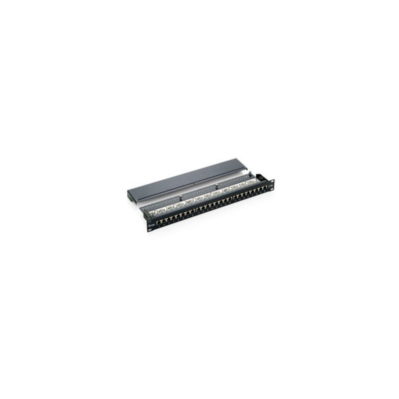 Patch panel 24 puertos categoria 5e apantallado (ral7035)