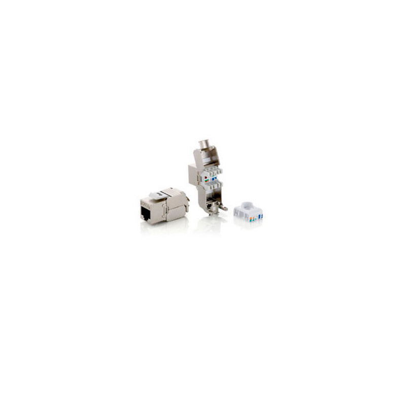 Kit 8 uds conector hembra rj45 sftp cat6a keystone tool free
