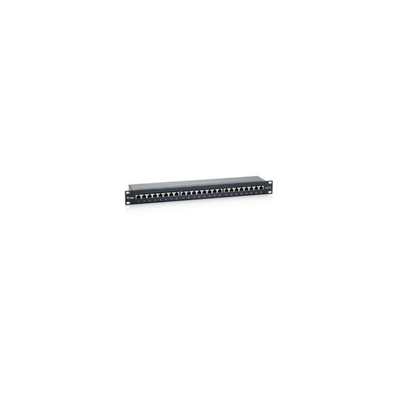 Patch panel 24 puertos categoria 6 apantallado premium color negro